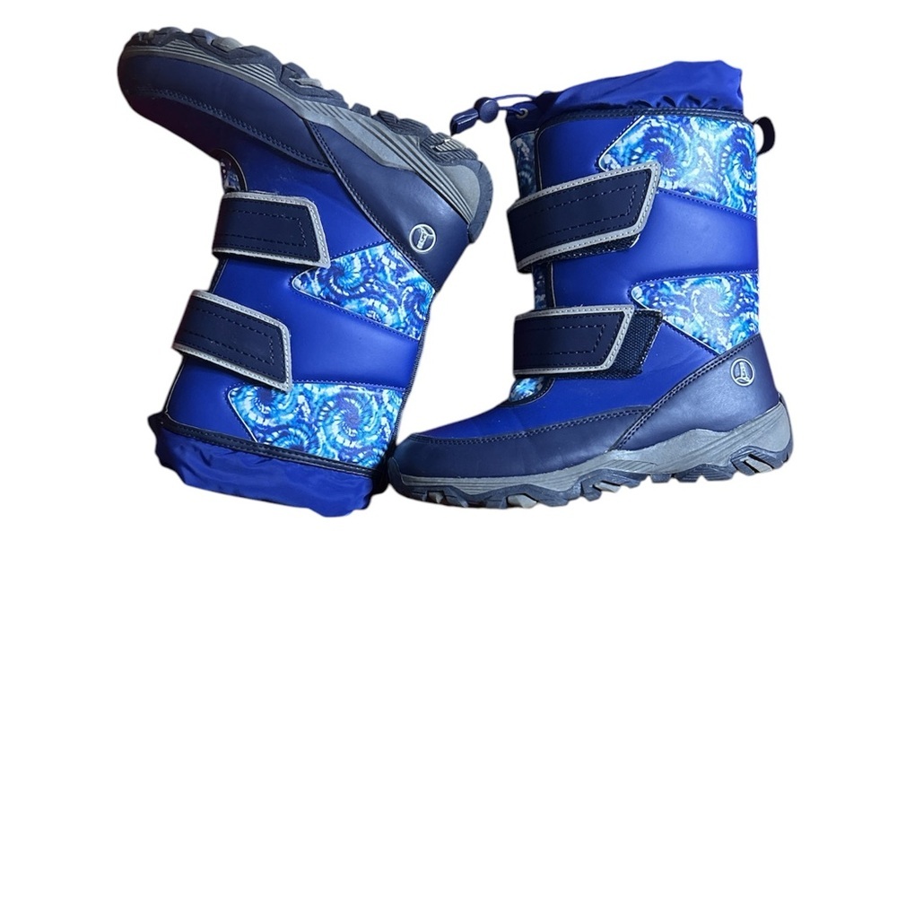 Lands' End Blue Snow Flurry insulated winter boots for teens / adolescent Size 2